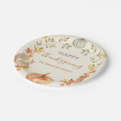 Pompoen en bladeren Thanksgiving Diner Papieren Bordje (Gekanteld)