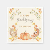 Pompoen en bladeren Thanksgiving Diner servetten (Voorkant)