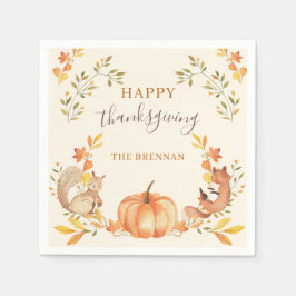 Pompoen en bladeren Thanksgiving Diner servetten