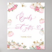 Pompoen en bloemboeken en geschenken Baby shower Poster (Voorkant)