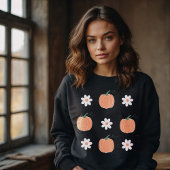 Pompoen en bloemen in de herfst sweatshirt