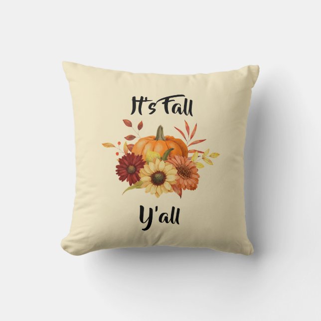 Pompoen en bloemen - Rustieke herfstboerderij Kussen (Voorkant)