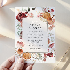 Pompoen en Bourgogne Bloemen Vrijgezellenfeest Kaart