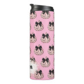 Pompoen en Bow Roze Coquette Halloween Thermosbeker (Geroteerd rechts)
