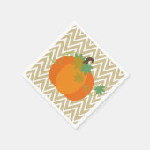 Pompoen en Chevron Zigzag Patroon Papier Servetten (Hoek)