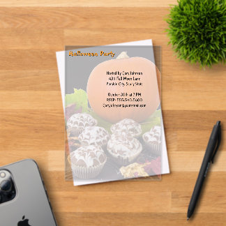 Pompoen en Cupcakes Halloween Party Acryl Uitnodigingen