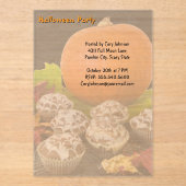 Pompoen en Cupcakes Halloween Party Acryl Uitnodigingen (Voorkant)
