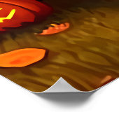 Pompoen en dame met bruin pet | AI Art Poster (Hoek)