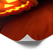 Pompoen en dame met lang haar | AI Art Poster (Hoek)