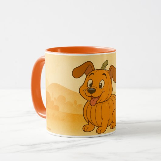 Pompoen en een hond mok (Voorkant links)