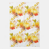 Pompoen en eikels / Herfstse huisdecoratie Theedoek (Verticaal)