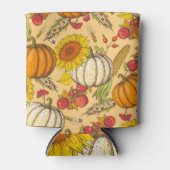 Pompoen en esdoorn bladeren patroon. blikjeskoeler (Voorkant)