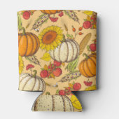 Pompoen en esdoorn bladeren patroon. blikjeskoeler (Achterkant)