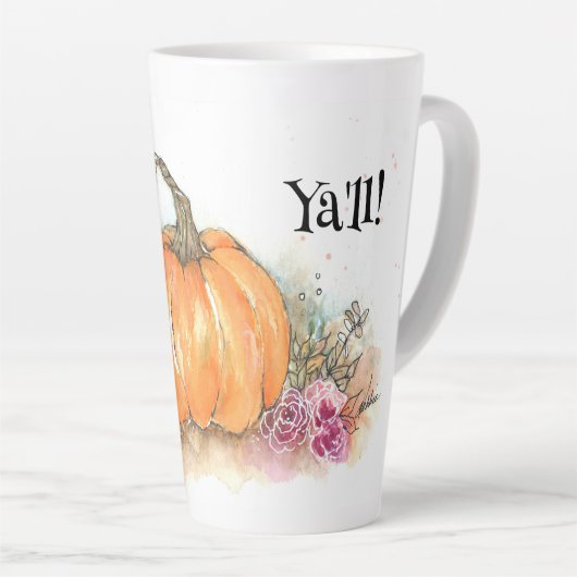 Pompoen en Flower Latte Mok (Rechterhoek)