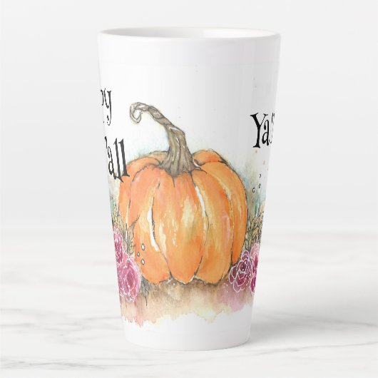 Pompoen en Flower Latte Mok (Voorkant)