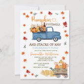 Pompoen en Football Autumn Leaves Boy Baby shower Kaart (Voorkant)