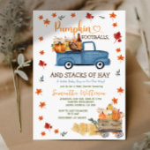 Pompoen en Football Autumn Leaves Boy Baby shower Kaart
