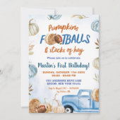 Pompoen en Footballs eerste verjaardag jongen Kaart (Voorkant)