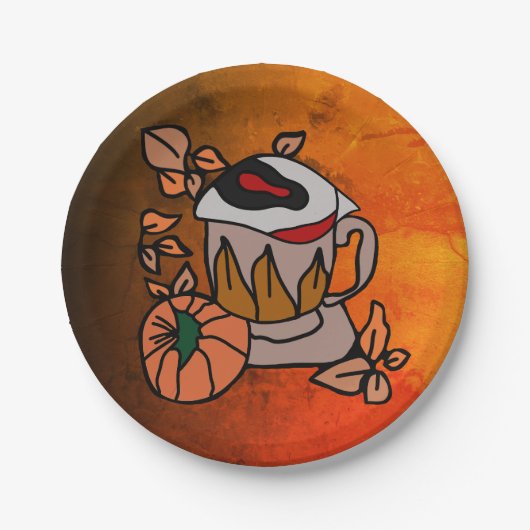 Pompoen en gebrouwen ogen vibes tot in de perfecti papieren bordje (Voorkant)