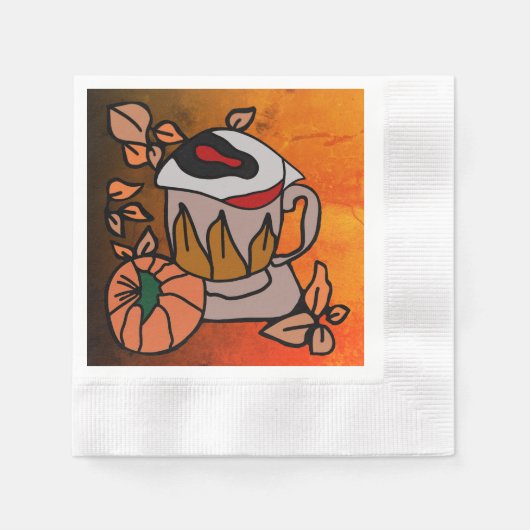 Pompoen en gebrouwen ogen vibes tot in de perfecti servet (Voorkant)