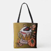 Pompoen en gebrouwen ogen vibes tot in de perfecti tote bag (Achterkant)