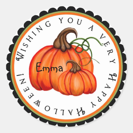 Pompoen en Gourds Halloween Treat Stickers (Voorkant)