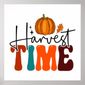 Pompoen en Herfst Blad Oogst Tijd Poster (Voorkant)