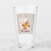 Pompoen en Herfst Bloemen Glazen Tumbler (Achterkant)