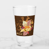 Pompoen en Herfst Bloemen Glazen Tumbler (Voorkant)