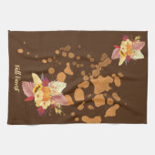 Pompoen en Herfst Bloemen Keukenhanddoek (Horizontaal)