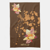 Pompoen en Herfst Bloemen Keukenhanddoek (Verticaal)