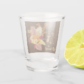 Pompoen en Herfst Bloemen Shot Glass Glas (Achterkant)