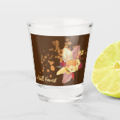 Pompoen en Herfst Bloemen Shot Glass Shot Glas (Voorkant)