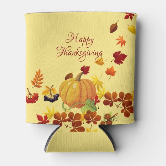 Pompoen en herfstbladeren blikjeskoeler (Voorkant)