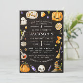 Pompoen en hout | Foto Halloween Birthday Kaart (Staand voorkant)