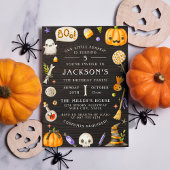 Pompoen en hout | Foto Halloween Birthday Kaart