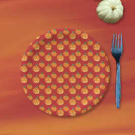 Pompoen en Jack-o-Lantern patroon Halloween Papieren Bordje