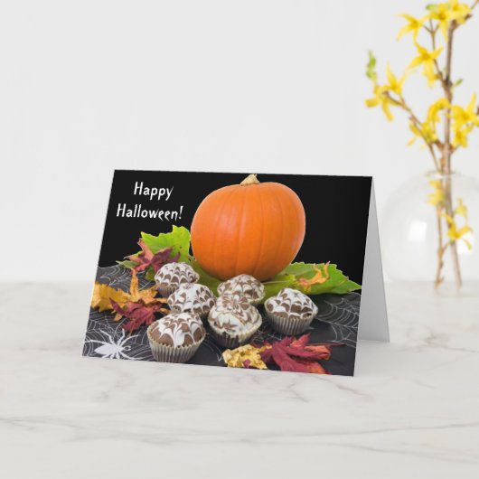 Pompoen en Kaart Cupcakes (Gele Bloem)