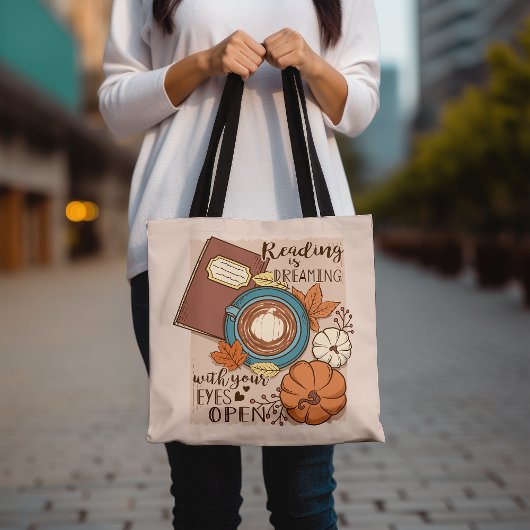 Pompoen en Koffieboek Liefhebber Inspirerend Tote Bag