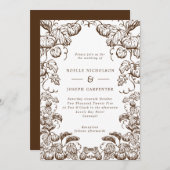 Pompoen en Lijst van bladeren Uitnodiging tot brui (Voorkant / Achterkant)