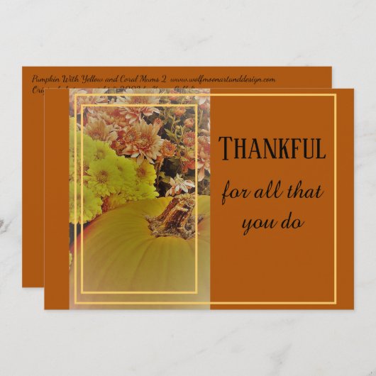 Pompoen en moeders 2 / dankbaar / 5 "x 7" Briefkaa Kaart (Voorkant / Achterkant)