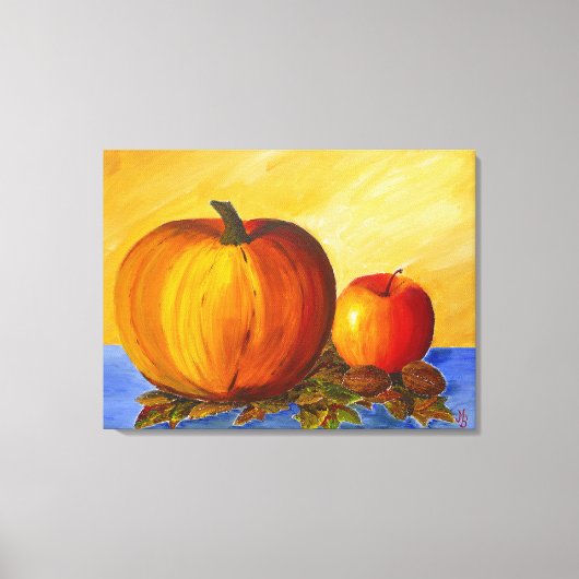 Pompoen en Noten Canvas Afdruk (Voorkant)