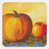 Pompoen en Nuts Vierkante Sticker (Voorkant)