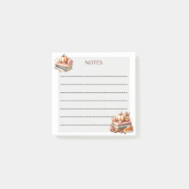 Pompoen en pagina's post-it® notes