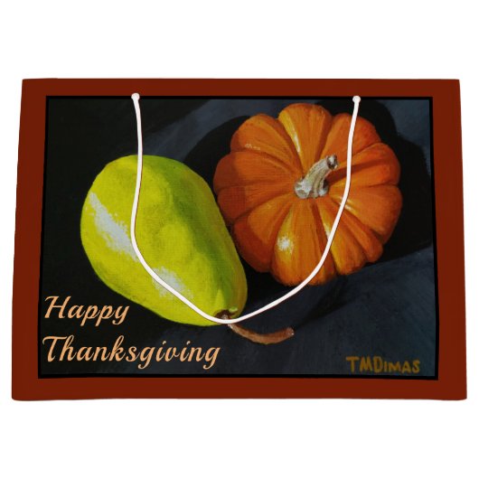 Pompoen en peren grote waszak groot cadeauzakje (Voorkant)