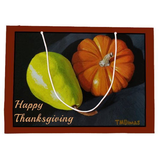 Pompoen en peren grote waszak groot cadeauzakje (Achterkant)