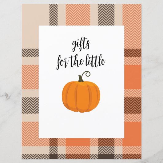 Pompoen en Plaid Gift Table Poster (Voorkant)