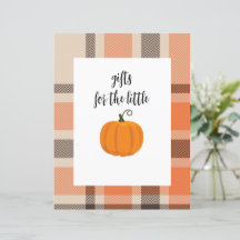 Pompoen en Plaid Gift Table Poster