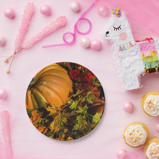 pompoen en pompoenen papieren bordje (Feest)