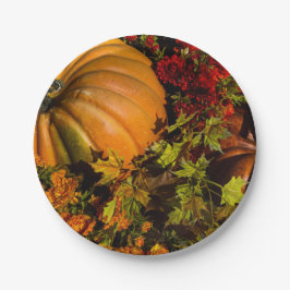 pompoen en pompoenen papieren bordje